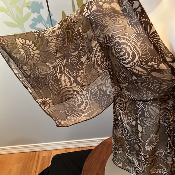 4/$20 Sheer Top with Waist Cinch string and butterfly Sleeves - Picture 3 of 6